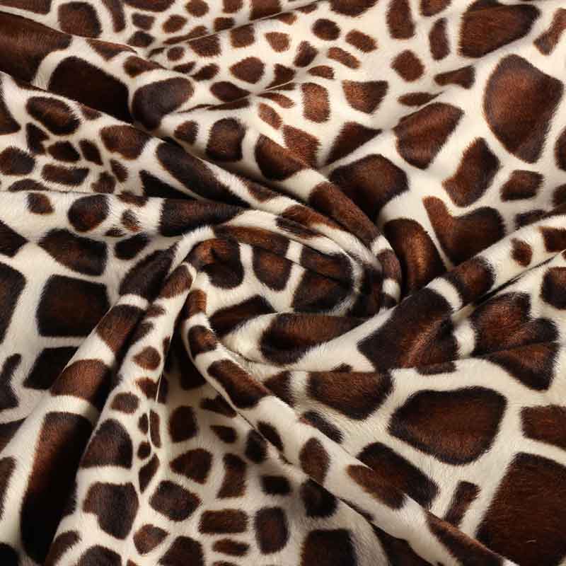 Velboa fabric giraffe brown camel
