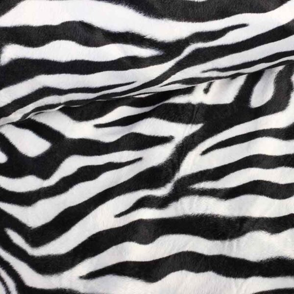 Velboa fabric zebra print white large