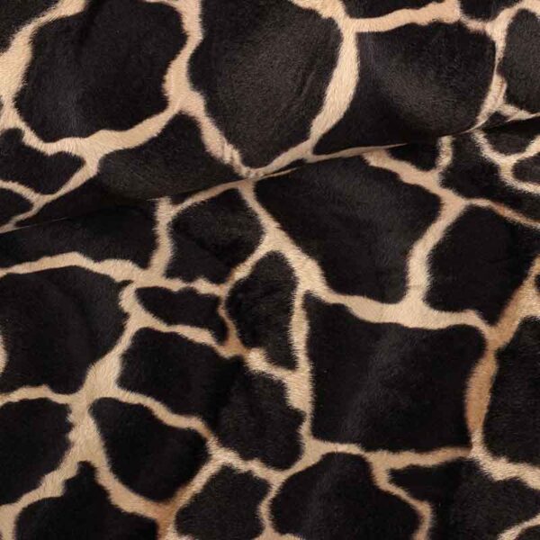 Velboa fabric giraffe dark brown camel