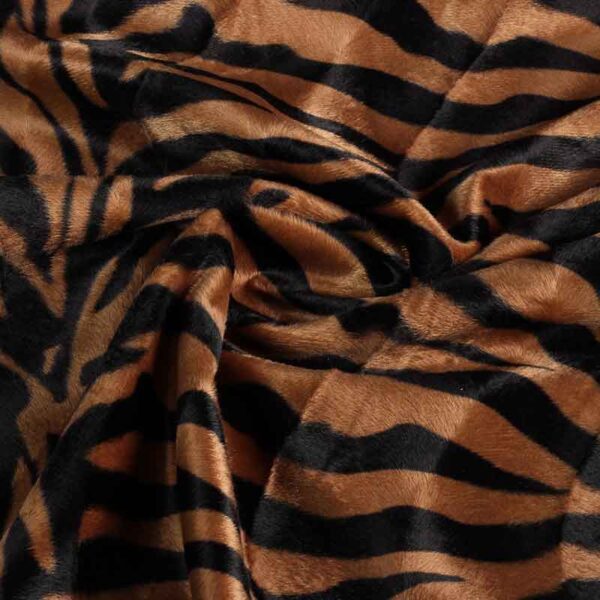 Velboa fabric zebra print brown large