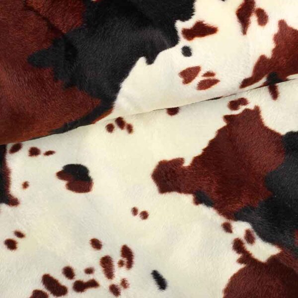 Velboa fabric cow print brown black