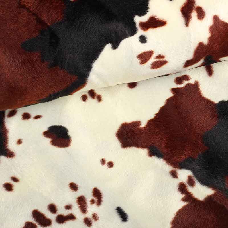 Velboa fabric cow print brown black