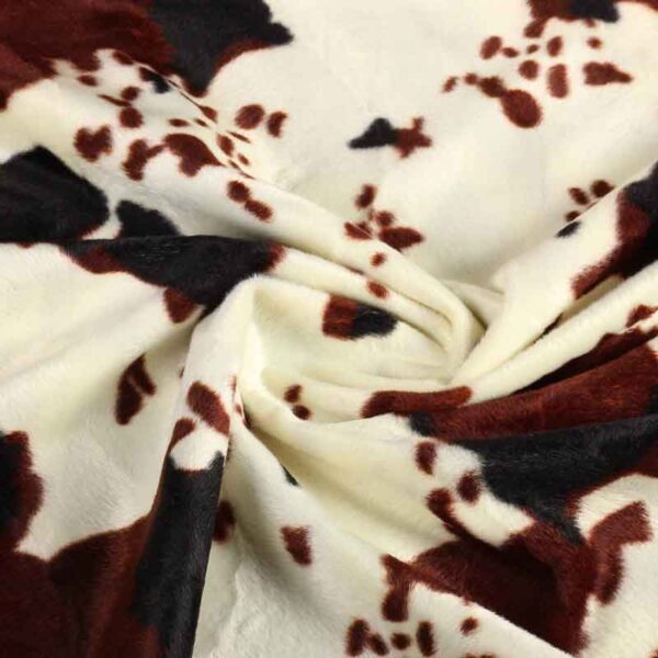 Velboa fabric cow print brown black