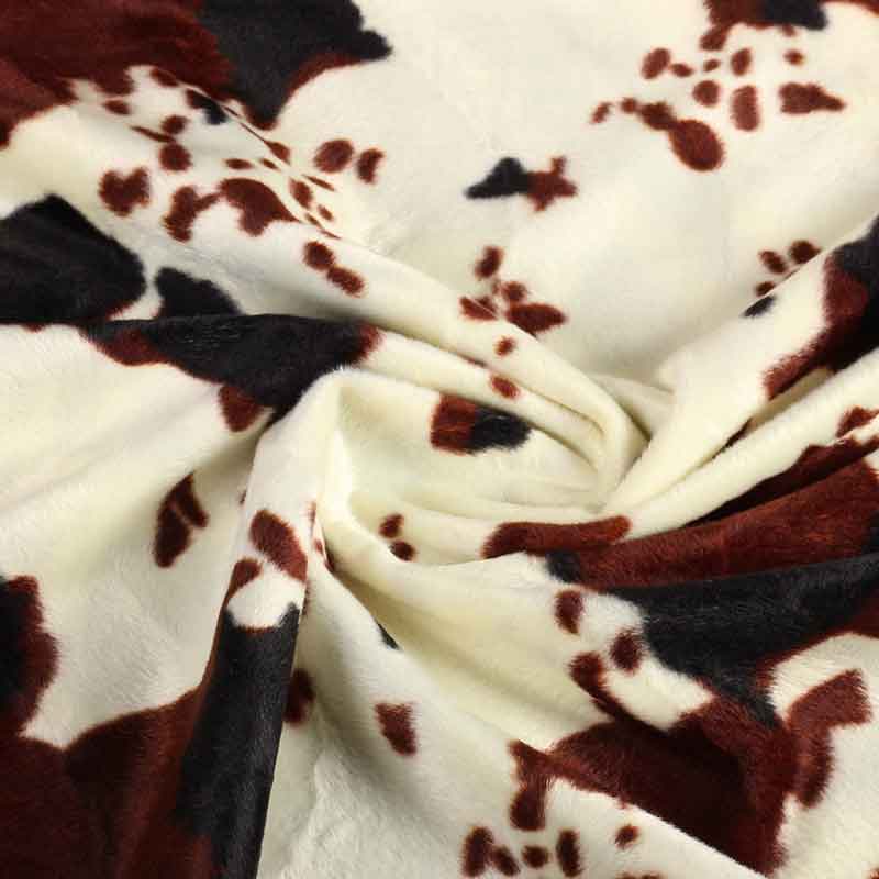 Velboa fabric cow print brown black