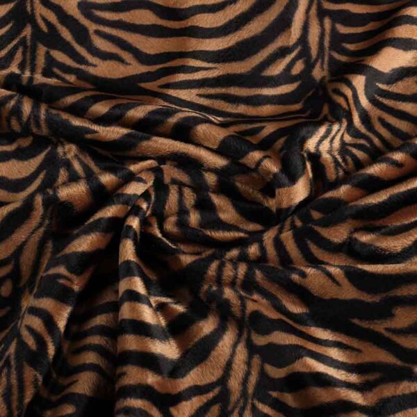 Velboa fabric zebra print brown small