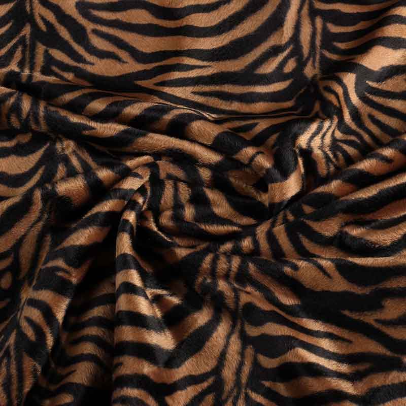Velboa fabric zebra print brown small