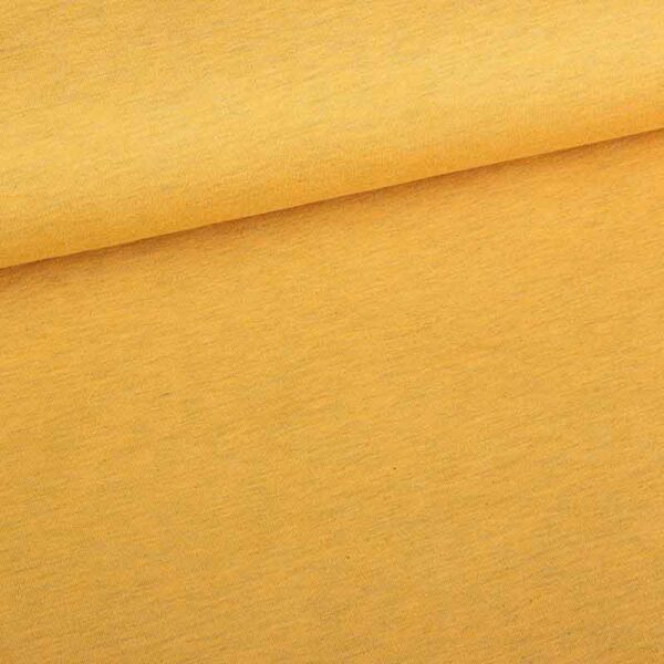 French Terry fabric ochre yellow melange