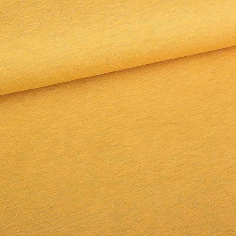French Terry fabric ochre yellow melange
