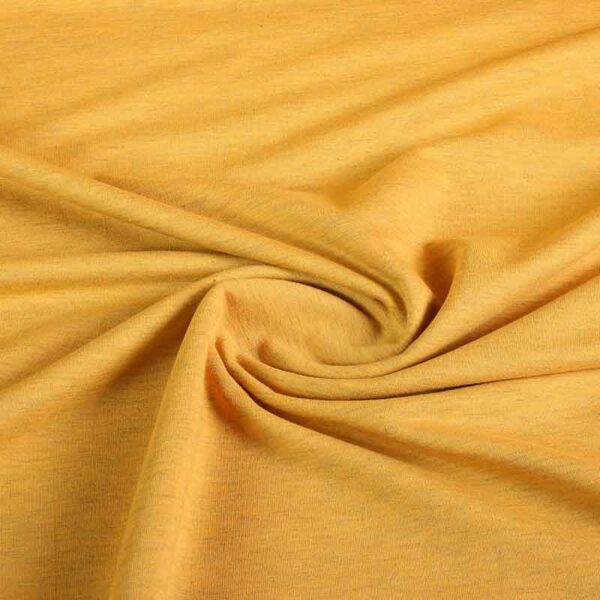 French Terry fabric ochre yellow melange