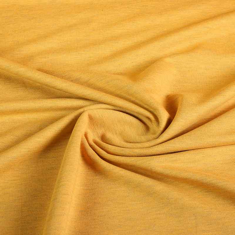French Terry fabric ochre yellow melange