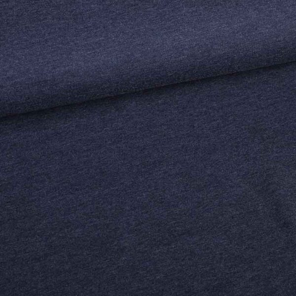 French Terry fabric dark denim melange