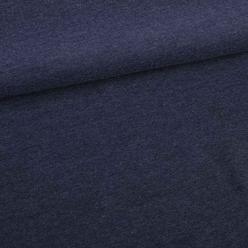 French Terry fabric dark denim melange