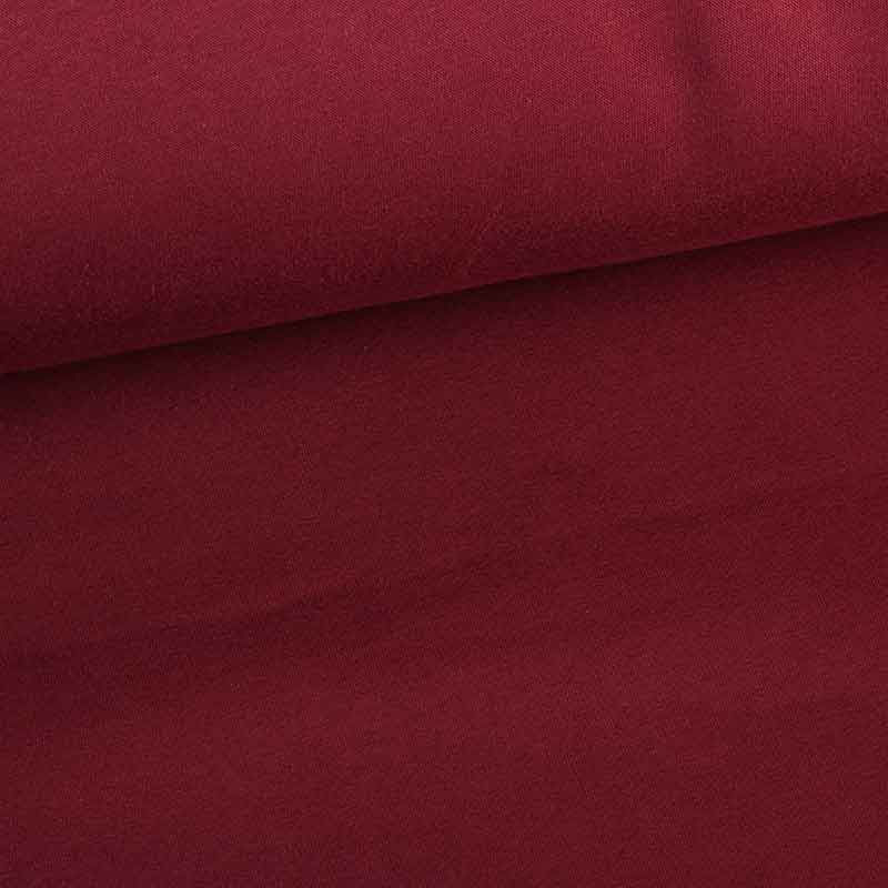 Jogging sweat fabric brushed dark red