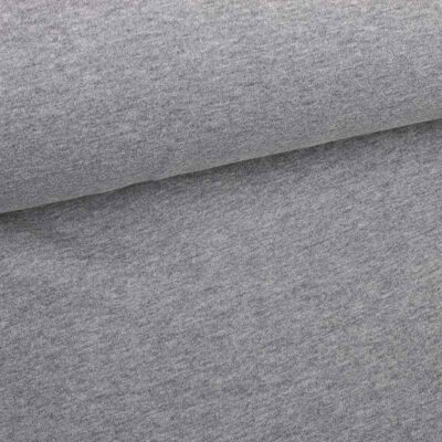 Jogging sweat fabric brushed light grey melange