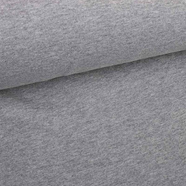 Jogging sweat fabric brushed light grey melange
