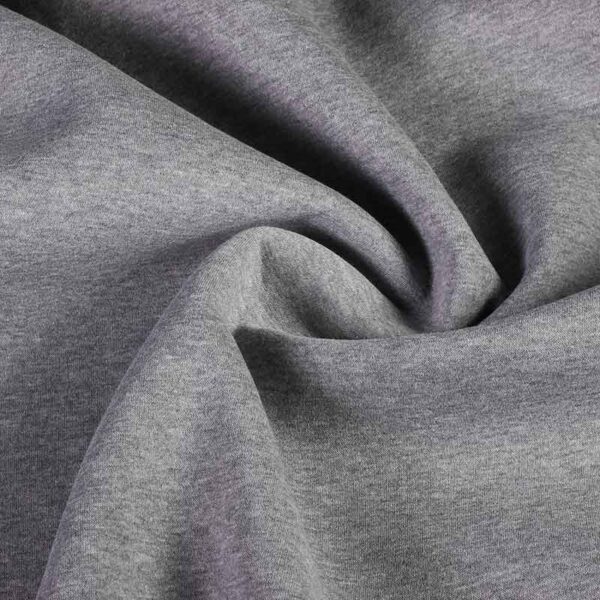 Jogging sweat fabric brushed light grey melange