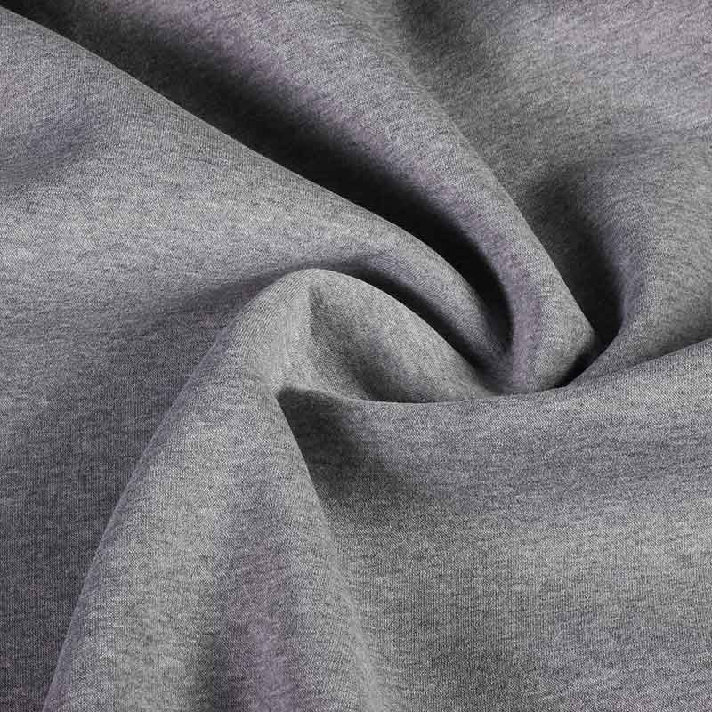 Jogging sweat fabric brushed light grey melange