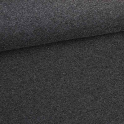 Jogging sweatshirt fabric brushed anthracite melange