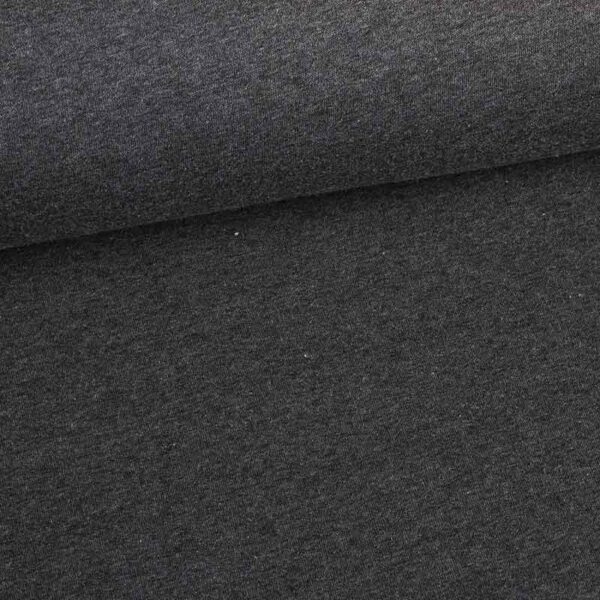 Jogging sweatshirt fabric brushed anthracite melange