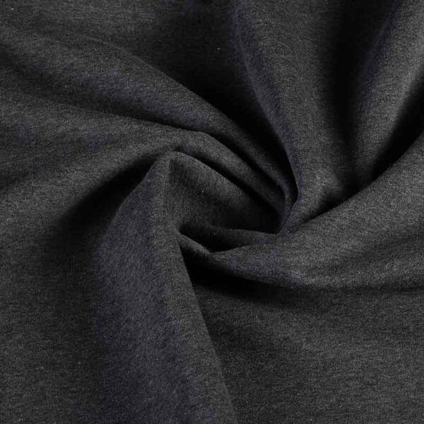 Jogging sweatshirt fabric brushed anthracite melange
