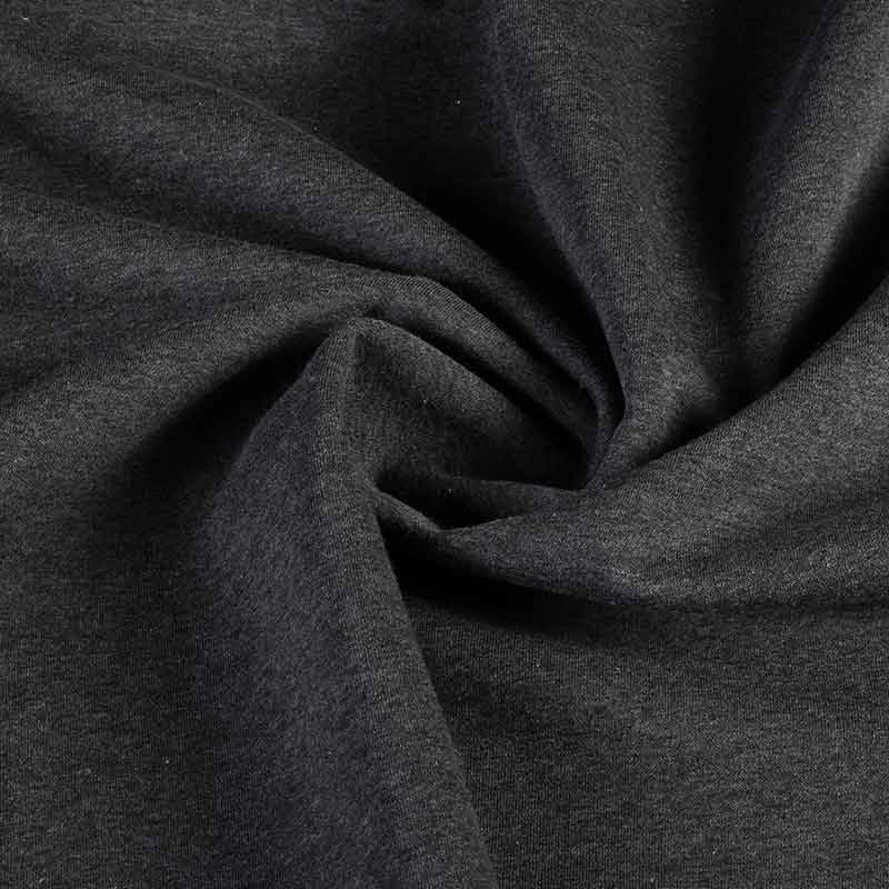 Jogging sweatshirt fabric brushed anthracite melange