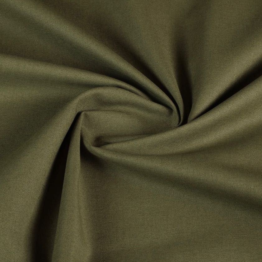 Woven cotton olive green