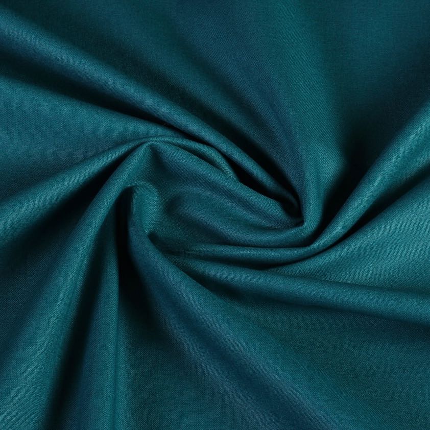 Woven cotton fabric petrol dark