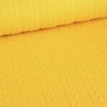 Kabel stof jacquard tricot oker