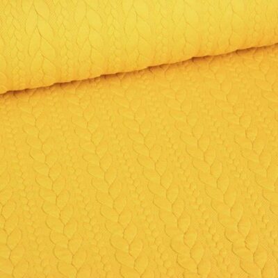 Cable fabric jacquard tricot ochre