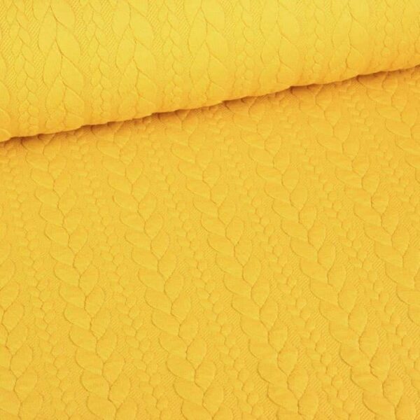 Cable fabric jacquard tricot ochre