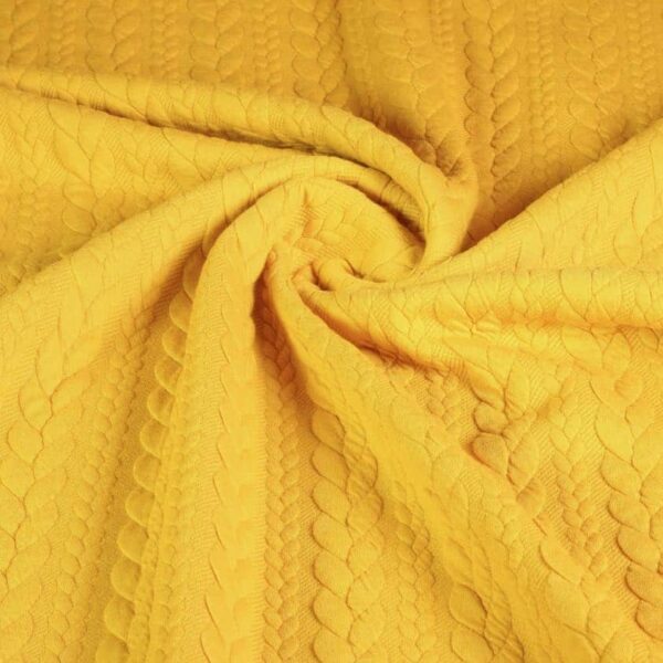 Cable fabric jacquard tricot ochre