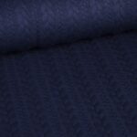 Kabel stof jacquard tricot navy