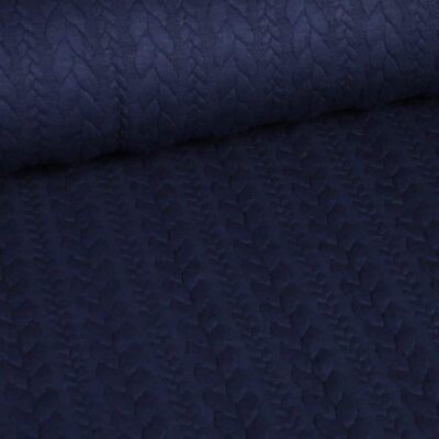Cable fabric jacquard tricot navy