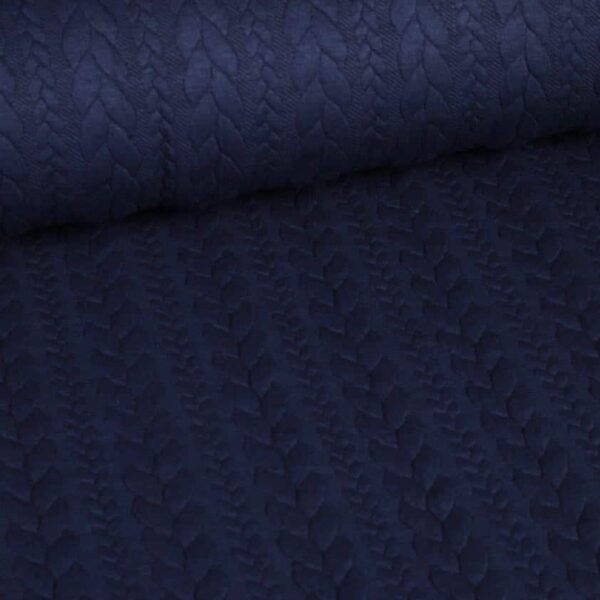 Cable fabric jacquard tricot navy