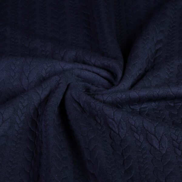 Cable fabric jacquard tricot navy