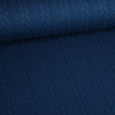 Cable jacquard tricot petrol