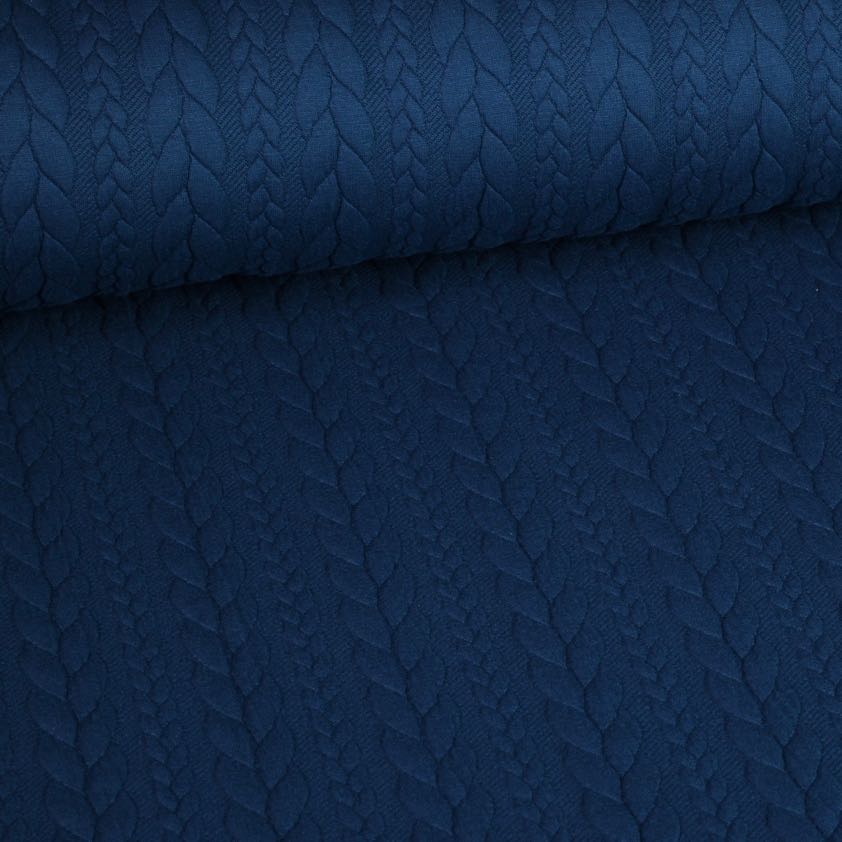Cable jacquard tricot petrol