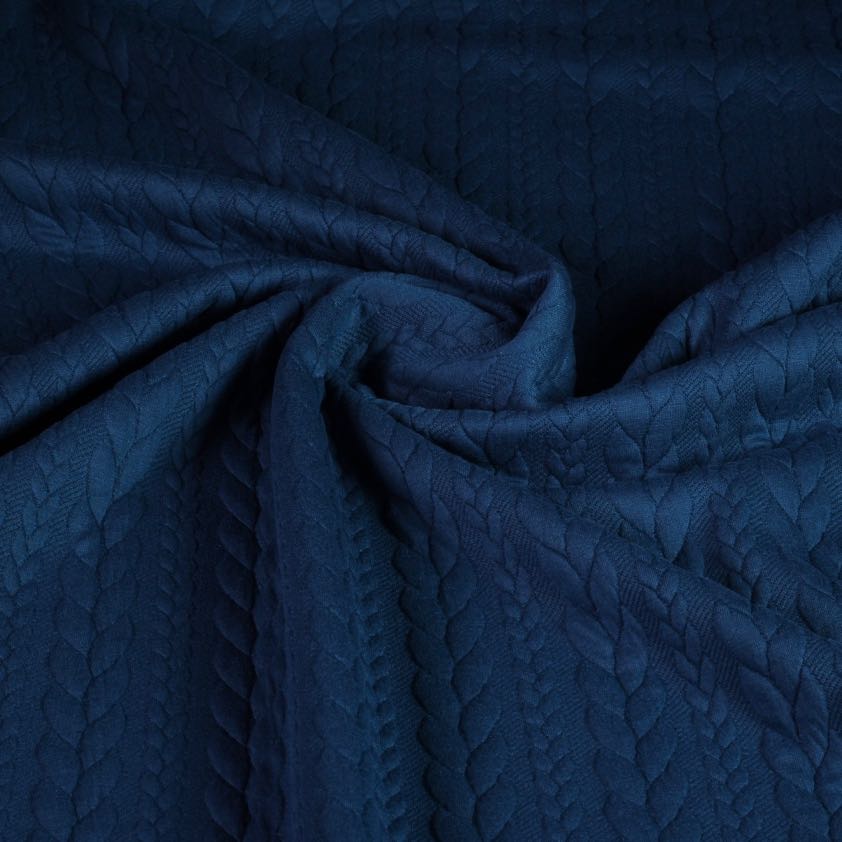 Cable jacquard tricot petrol