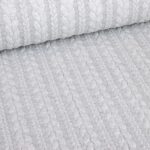 Kabel stof jacquard tricot lichtgrijs melange