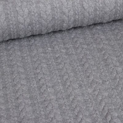 Cable jacquard tricot grey melange
