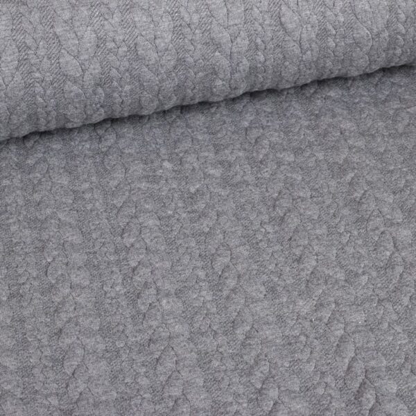 Cable jacquard tricot grey melange