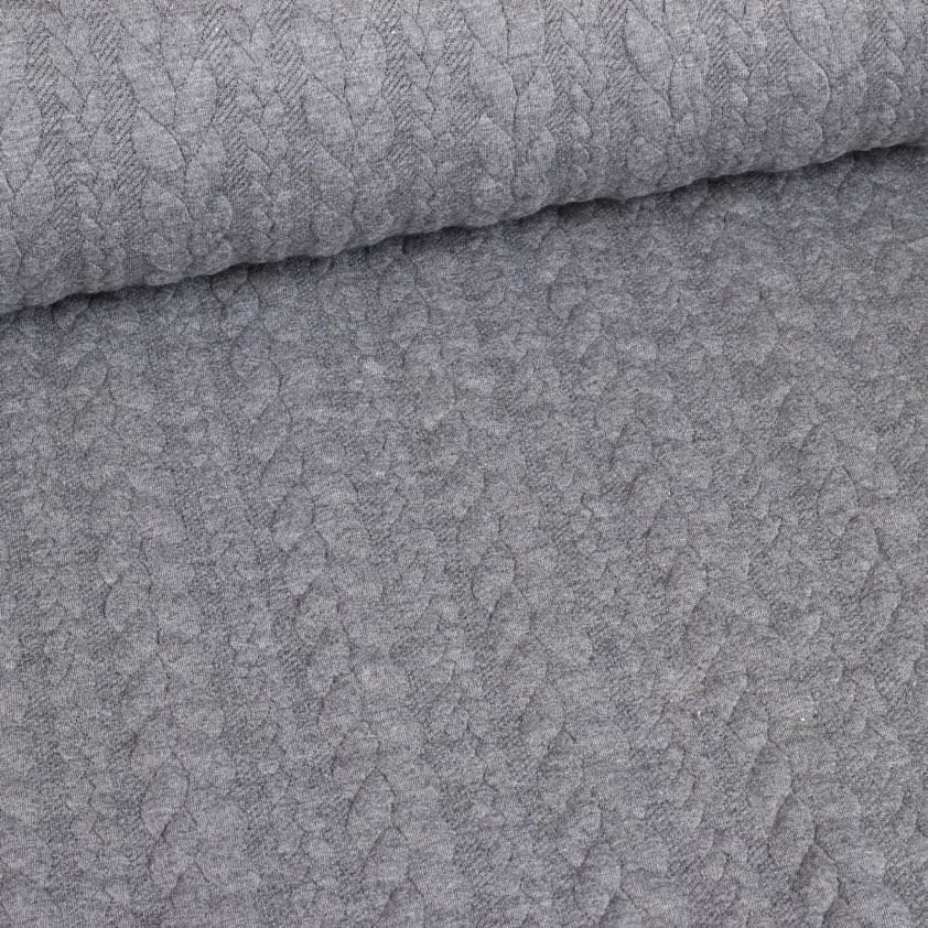 Cable jacquard tricot grey melange