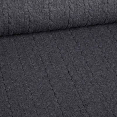 Cable jacquard tricot dark grey melange