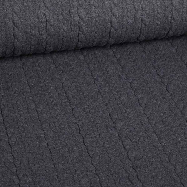 Cable jacquard tricot dark grey melange