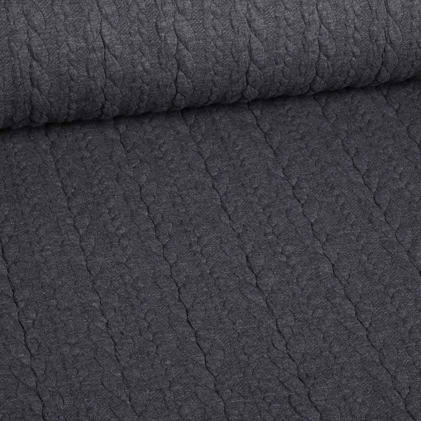 Cable jacquard tricot dark grey melange