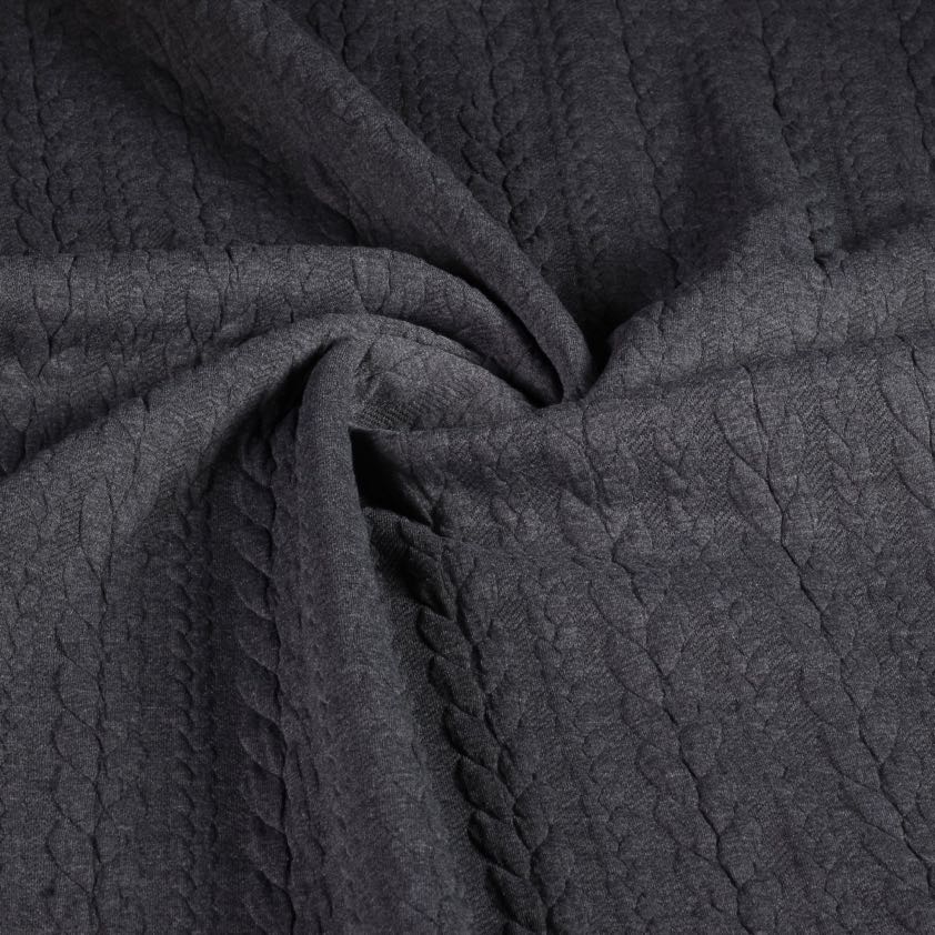 Cable jacquard tricot dark grey melange