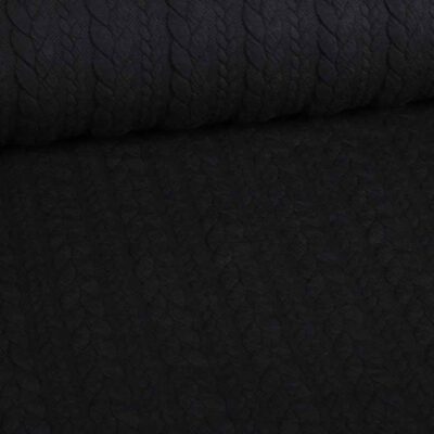 Cable jacquard tricot black