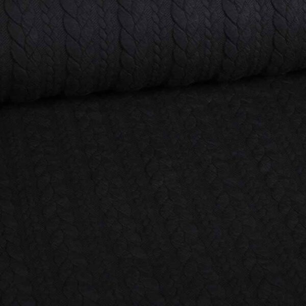 Cable jacquard tricot black