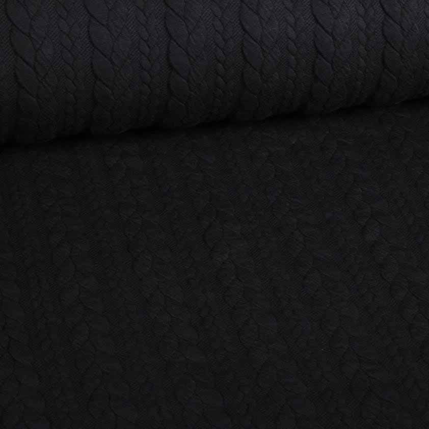Cable jacquard tricot black
