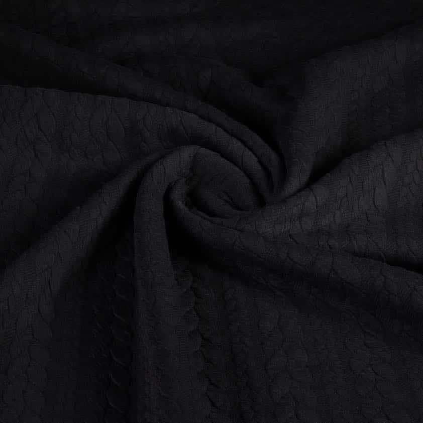 Cable jacquard tricot black